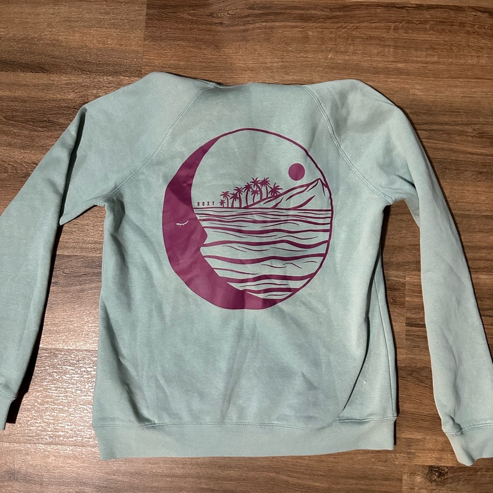 Roxy Light Green Hoodie Sweater